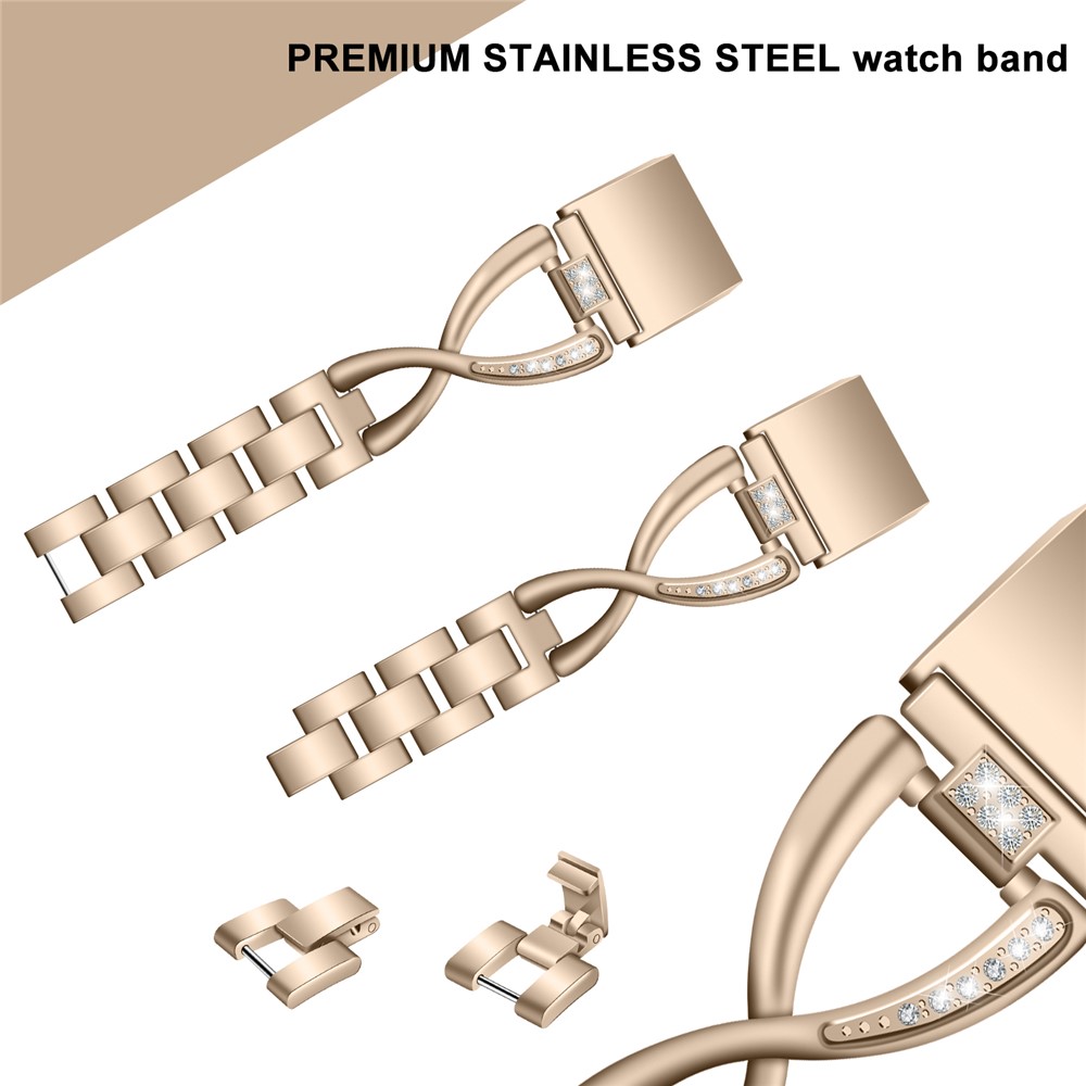 Diamond Decor Zinc Alloy Chain Watch Strap for Fitbit Charge 2 - Gold-1