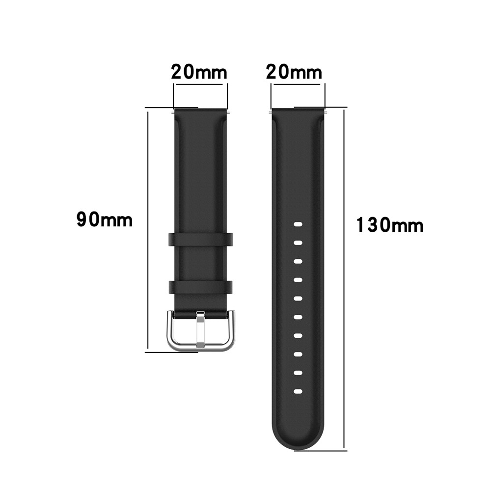 Genuine Leather Smart Watch Band Replacement for Samsung Galaxy Watch Active2 - Black-6