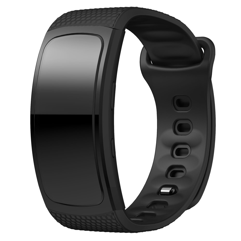 Flexible Silicone Watch Band for Samsung Gear Fit2, Large - Black-3