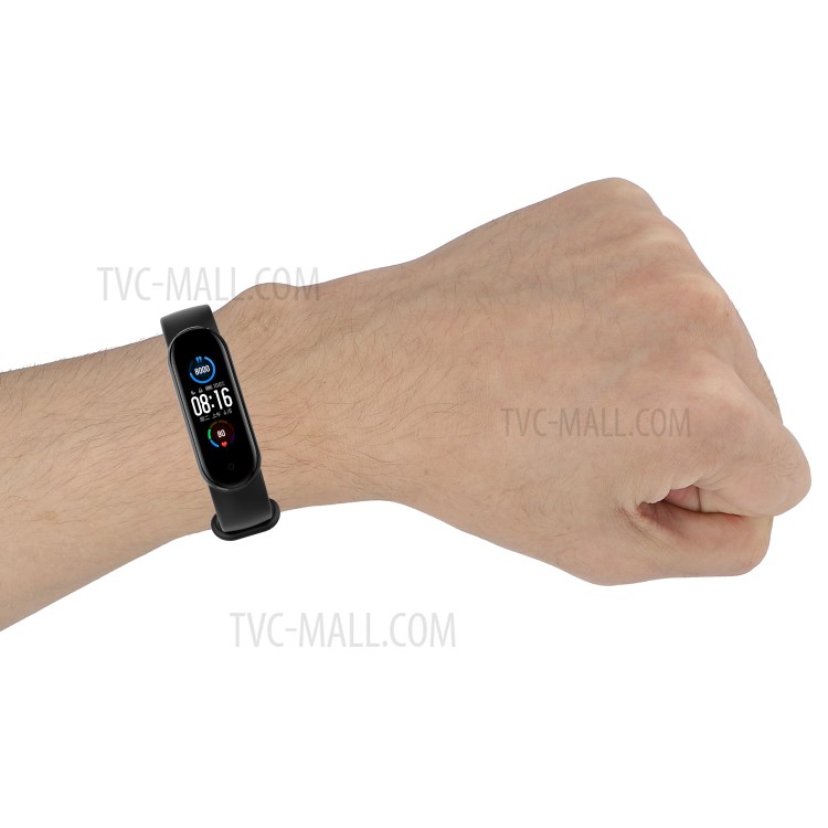 Anti-lost Silicone Smart Wristband Replacement for Xiaomi Mi Band 5 - Black-11