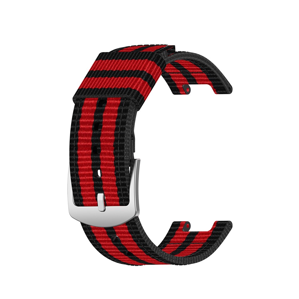 Rainbow Nylon Canvas Watch wit Installation Tool for Amazfit T-Rex - Black/Red/Black/Red/Black-4