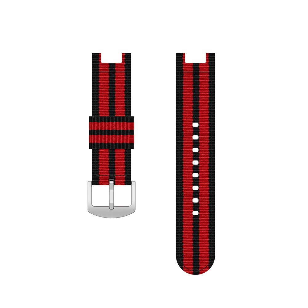 Rainbow Nylon Canvas Watch wit Installation Tool for Amazfit T-Rex - Black/Red/Black/Red/Black-5