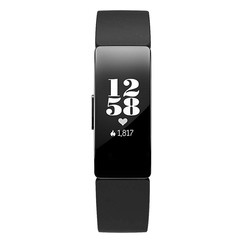 Single Loop Hemming Genuine Leather Short Style Watch Band for Fitbit Inspire/Inspire HR - Black-4