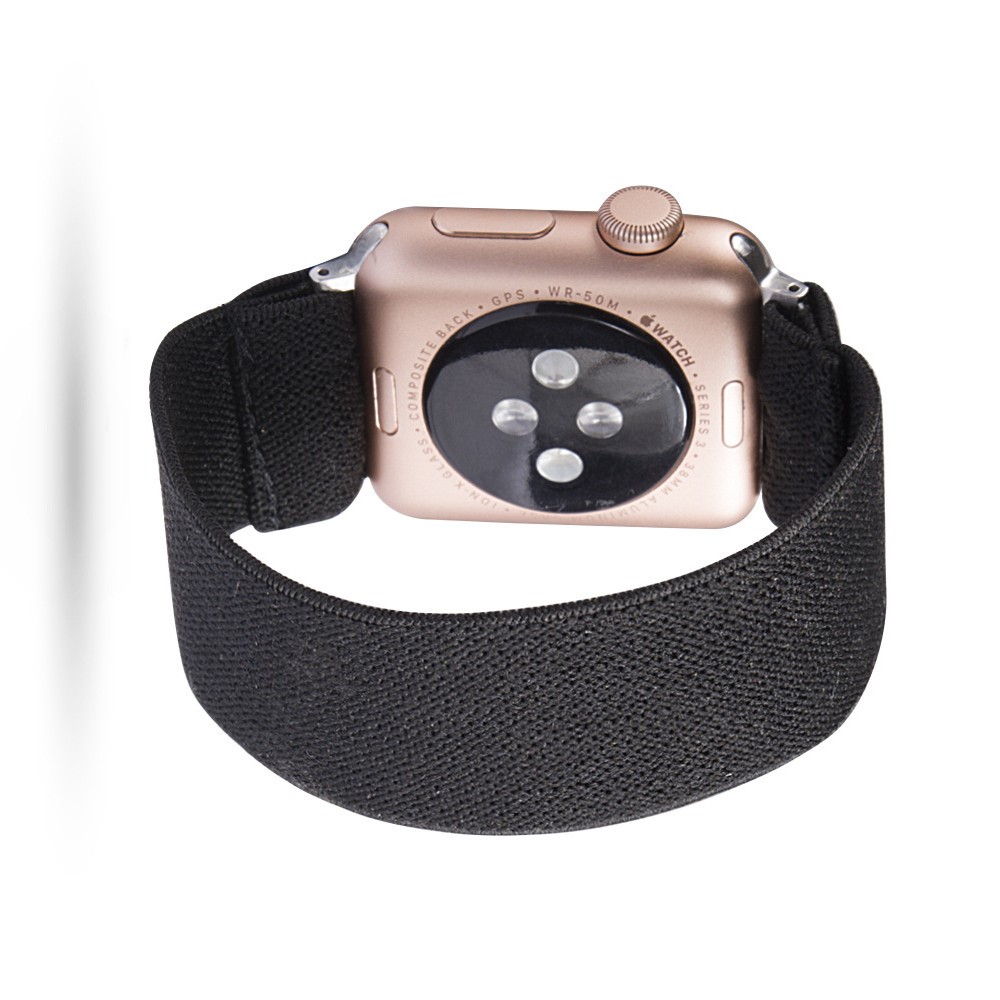 Solid Color Printing Nylon Smart Watch Band for Apple Watch Series 6/SE/5/4 44mm / Series 3 2 1 Watch 42mm - Black-2