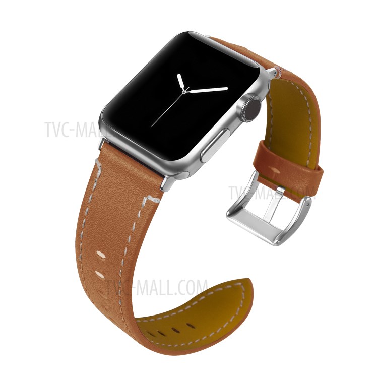 Classical Buckle Genuine Leather Watch Strap for Apple Watch Series 5/4 40mm / Series 3/2/1 38mm - Brown-2