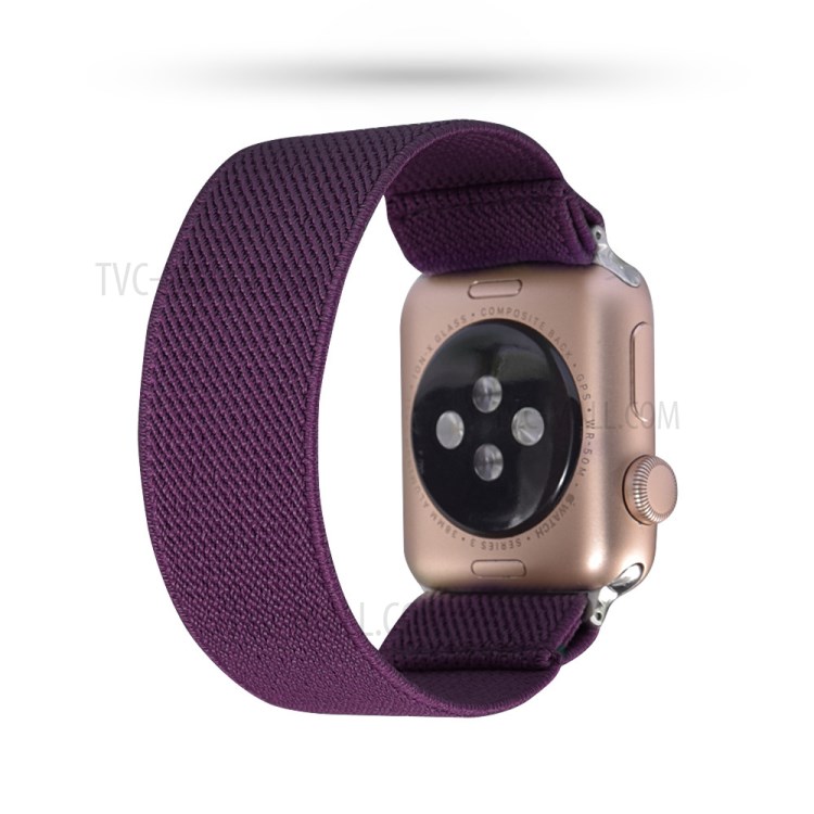 Solid Color Printing Nylon Watch Band for Apple Watch Series 5/4 40mm / 3/2/1 38mm - Light Purple-3