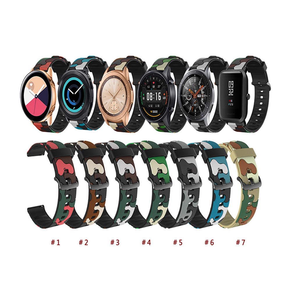 Camouflage with Black Buckle Silicone Watch Band for Huawei Watch GT 2 46mm/GT/GT 2e - Red-4