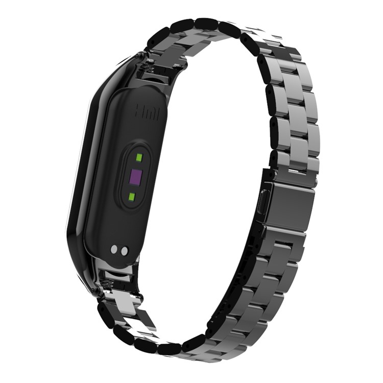 Tre Perle in Acciaio Inossidabile Watch Strap Banda di Ricambio Per Xiaomi Mi Band 5 - Nero