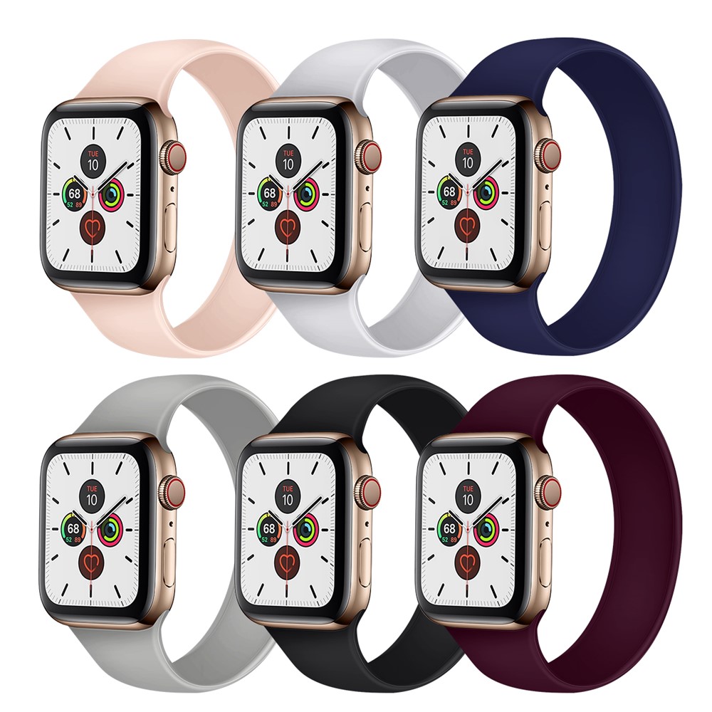 Correa De Silicona Reloj Inteligente De Reemplazo Para La Serie Reloj De Manzana 5/4 44mm / Miran A Series De Manzana 1/2/3 42mm - Negro, Tamaño: S-7