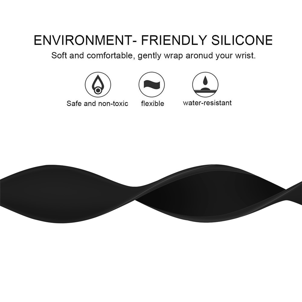 Silicone Smart Watch Replacement Strap for Apple Watch Series 5/4 44mm / Apple Watch Series 1/2/3 42mm - Black, Size: L-5