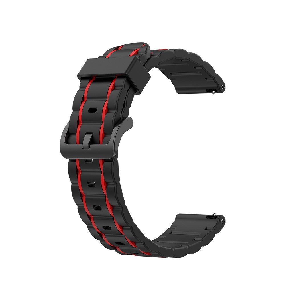 Wavy Textured Silicone Watch Band Strap for Fitbit Versa/2/Lite - Red-1