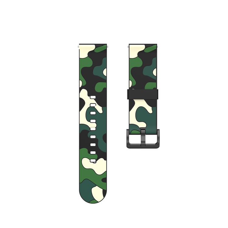 Bande de Montre en Silicone de Style Camouflage de 20 mm Pour Garmin Vivoactive 3 / Forerunner 245 - Vert Clair-2