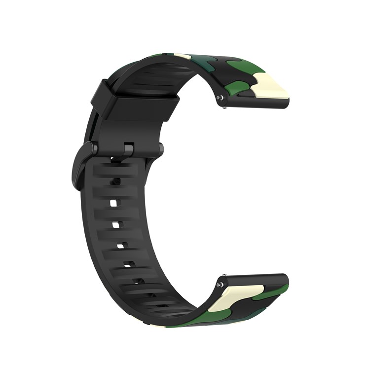 Bande de Montre en Silicone de Style Camouflage de 20 mm Pour Garmin Vivoactive 3 / Forerunner 245 - Vert Clair-4