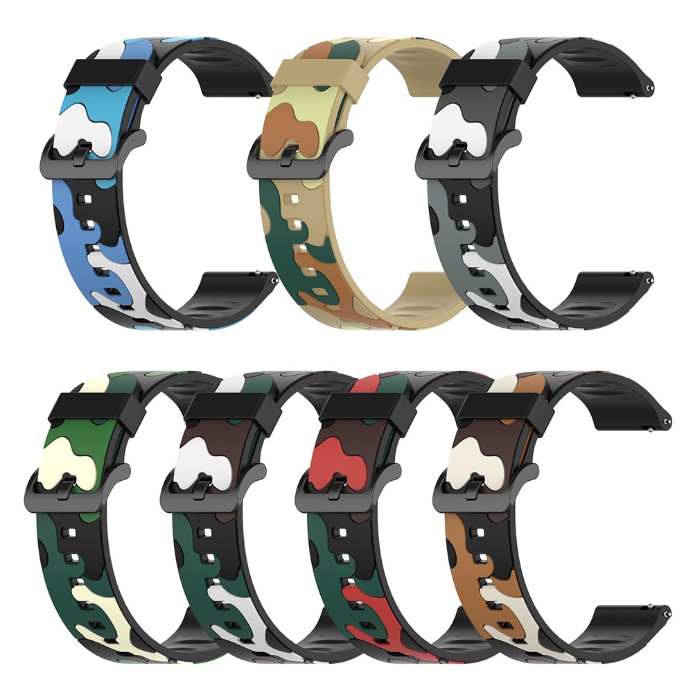 Camouflage Skin Silicone Watch Band for Fitbit Versa 2/Versa Lite - Black-8