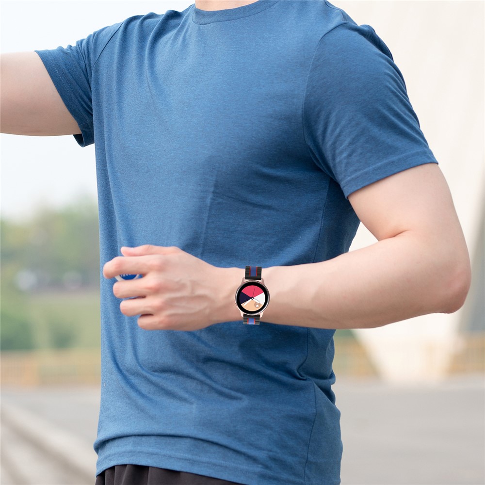 Wavy Square Textured Silicone Watch Replace Strap 20mm for Samsung Galaxy Active R500/Active2/Watch 42mm/S2 Classic - Black/Red/Blue-12