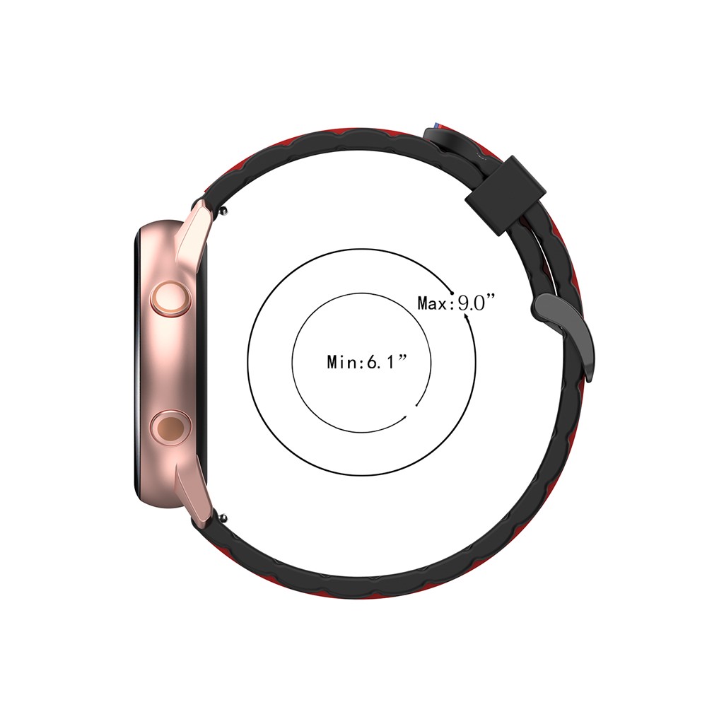 Wavy Square Textured Silicone Watch Replace Strap 20mm for Samsung Galaxy Active R500/Active2/Watch 42mm/S2 Classic - Black/Red/Blue-6