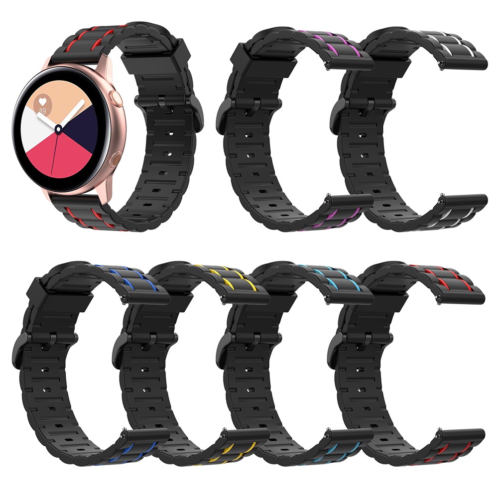 Wave Shape Silicone Multi-hole Silicone Smart Watch Strap for Samsung Galaxy Active2 /Watch 42mm/S2 Classic - Purple-7