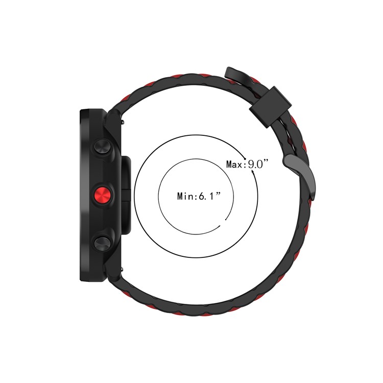 Wave Shape Silicone Multi-hole Silicone Smart Watch Strap for POLAR Grit X/POLAR Vantage M/Ticwatch Pro/Ticwatch Pro 2020/Ticwatch GTX/Huawei Watch GT 2e - Red-6