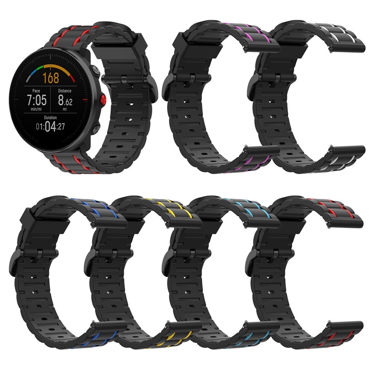 Wave Shape Silicone Multi-hole Silicone Smart Watch Strap for POLAR Grit X/POLAR Vantage M/Ticwatch Pro/Ticwatch Pro 2020/Ticwatch GTX/Huawei Watch GT 2e - Red-7