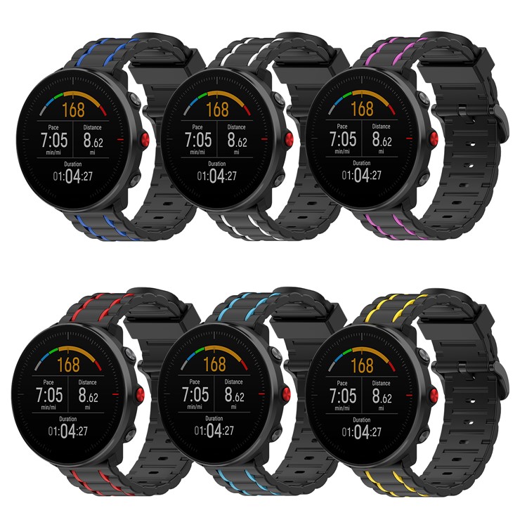 Wave Shape Silicone Multi-hole Silicone Smart Watch Strap for POLAR Grit X/POLAR Vantage M/Ticwatch Pro/Ticwatch Pro 2020/Ticwatch GTX/Huawei Watch GT 2e - Red-8