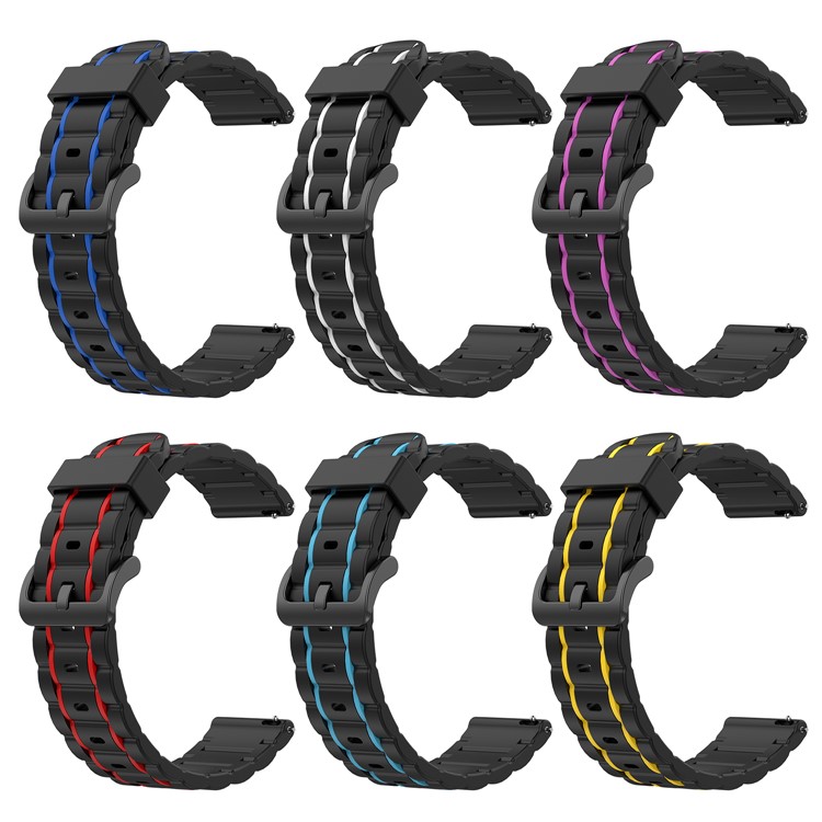 Wave Shape Silicone Multi-hole Silicone Smart Watch Strap for POLAR Grit X/POLAR Vantage M/Ticwatch Pro/Ticwatch Pro 2020/Ticwatch GTX/Huawei Watch GT 2e - Red-9