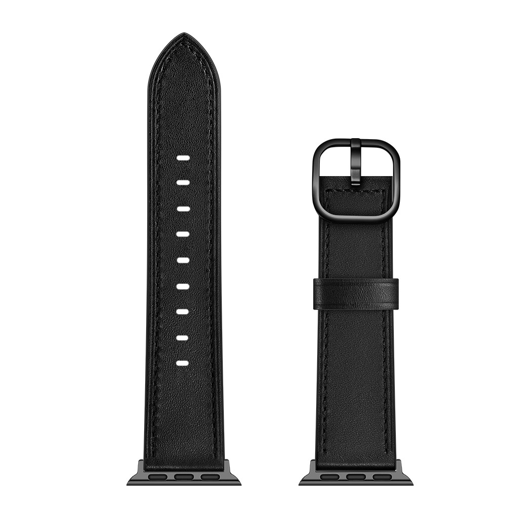 DS Style Genuine Leather Watch Band for Apple Watch Series 5/4 44mm / Series 3/2/1 42mm - Black-6