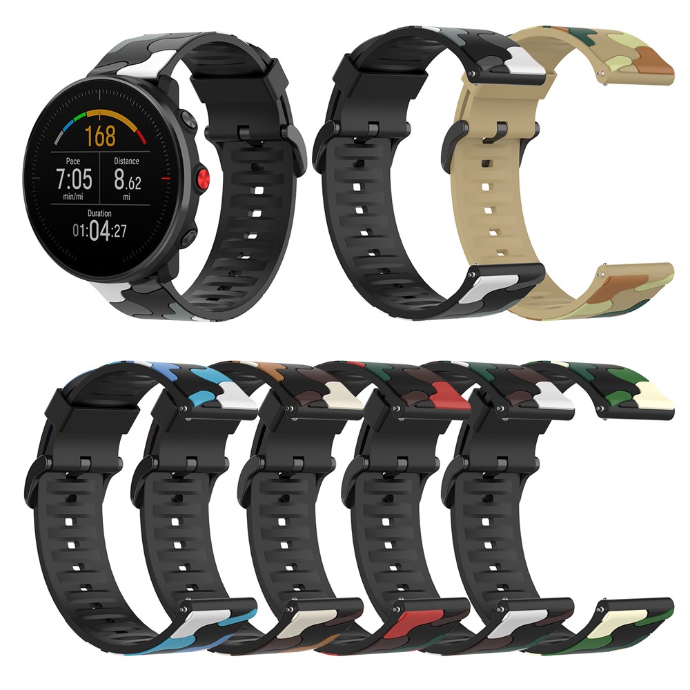 Camouflage Epoxy Smart Watch Strap Replacement for POLAR Grit X/Vantage M - Grey-7