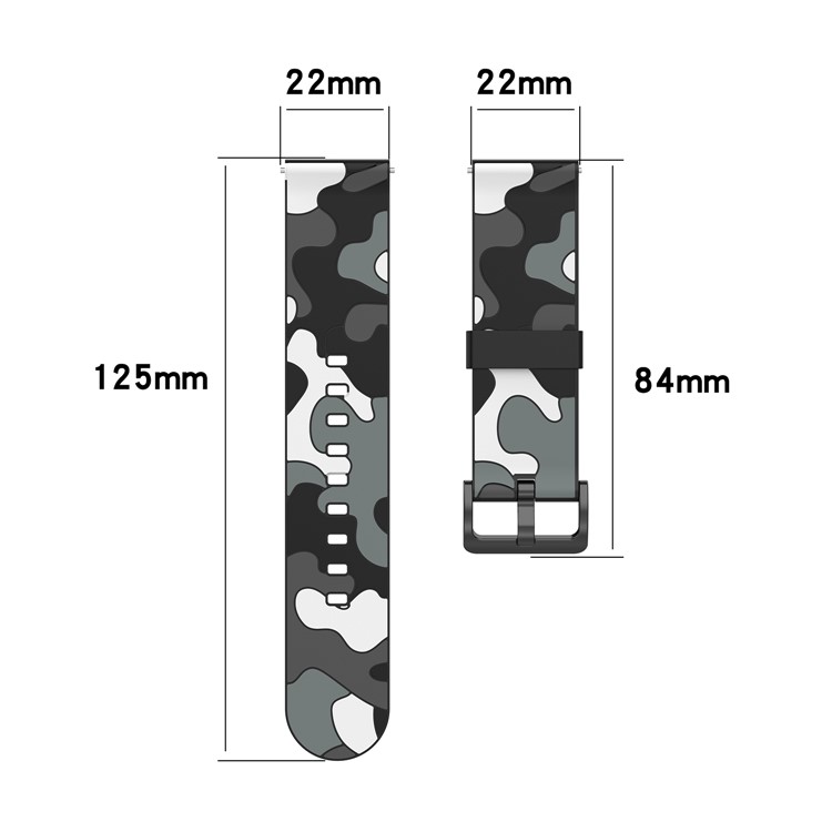 22mm Camouflage Epoxy Smart Watch Armband Ersatz Für Samsung Galaxy Watch 3 45 Mm/uhr 46mm - Grau