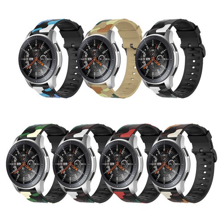 22mm Camouflage Epoxy Smart Watch Armband Ersatz Für Samsung Galaxy Watch 3 45 Mm/uhr 46mm - Grau