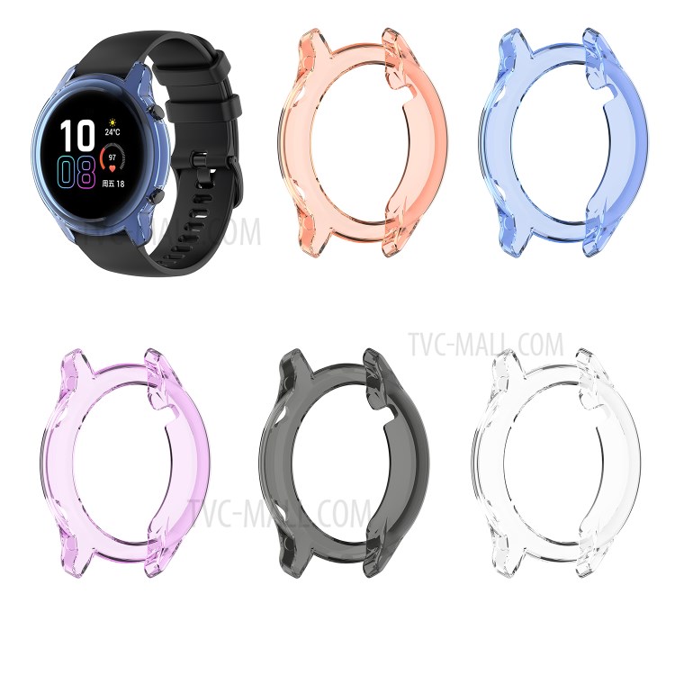 Shockproof TPU Watch Shell for Honor Magic Watch 2 46mm - Transparent Orange-7