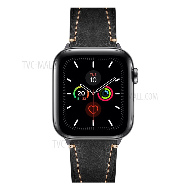 Nagel Schwanz Stil Aus Echtem Leder-Uhrenarmband Für Apple Uhrenserie 5/4 44mm, Serie 3/2/1 42mm - Schwarz-5