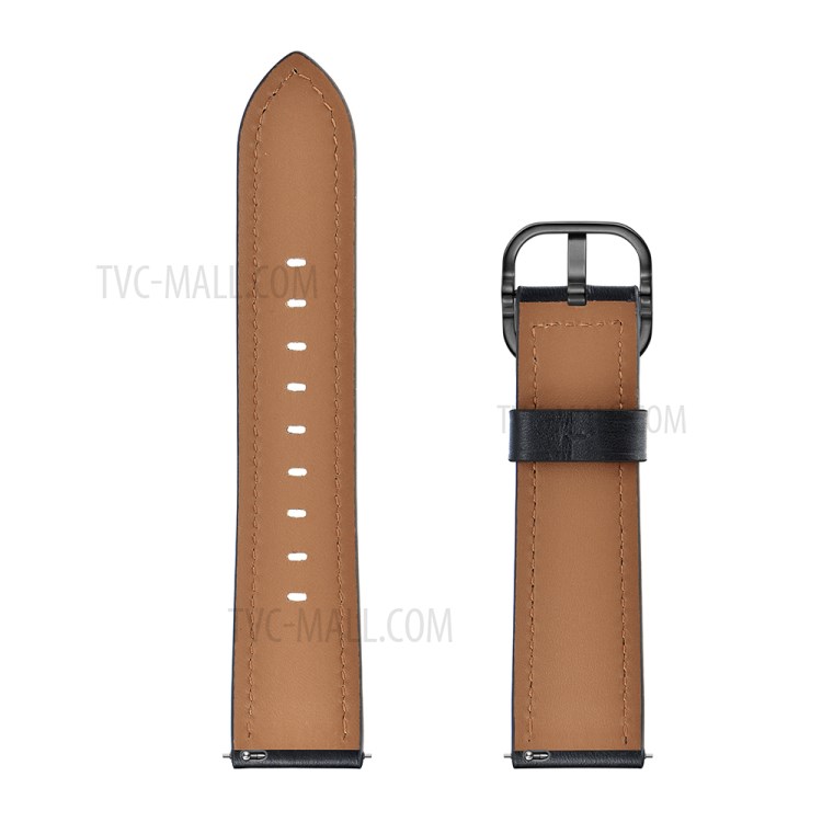 Cowhide Leather Watch Band (DS Style) for Samsung Galaxy Gear S3/Ticwatch/Huami Watch Moto 360 - Black-7