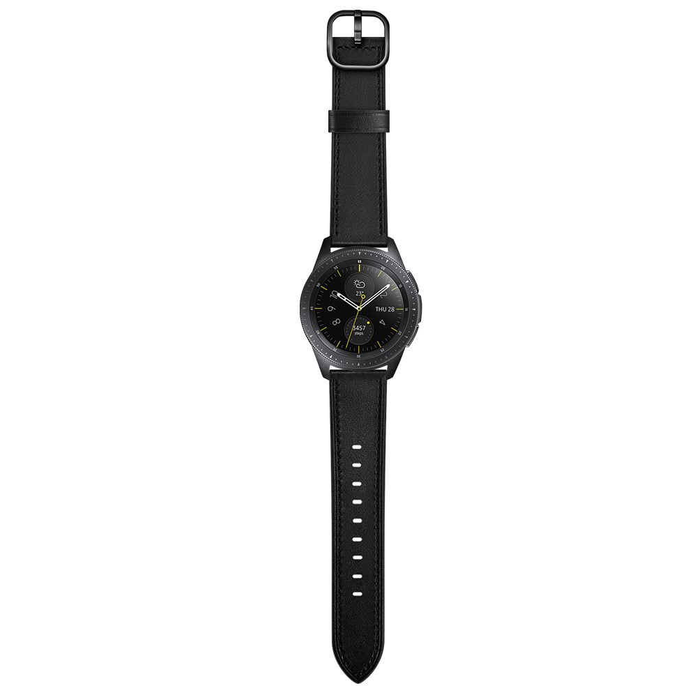 Cowhide Leather (DS Style) Watch Strap for Samsung Galaxy Watch 3 45/46mm - Black-4