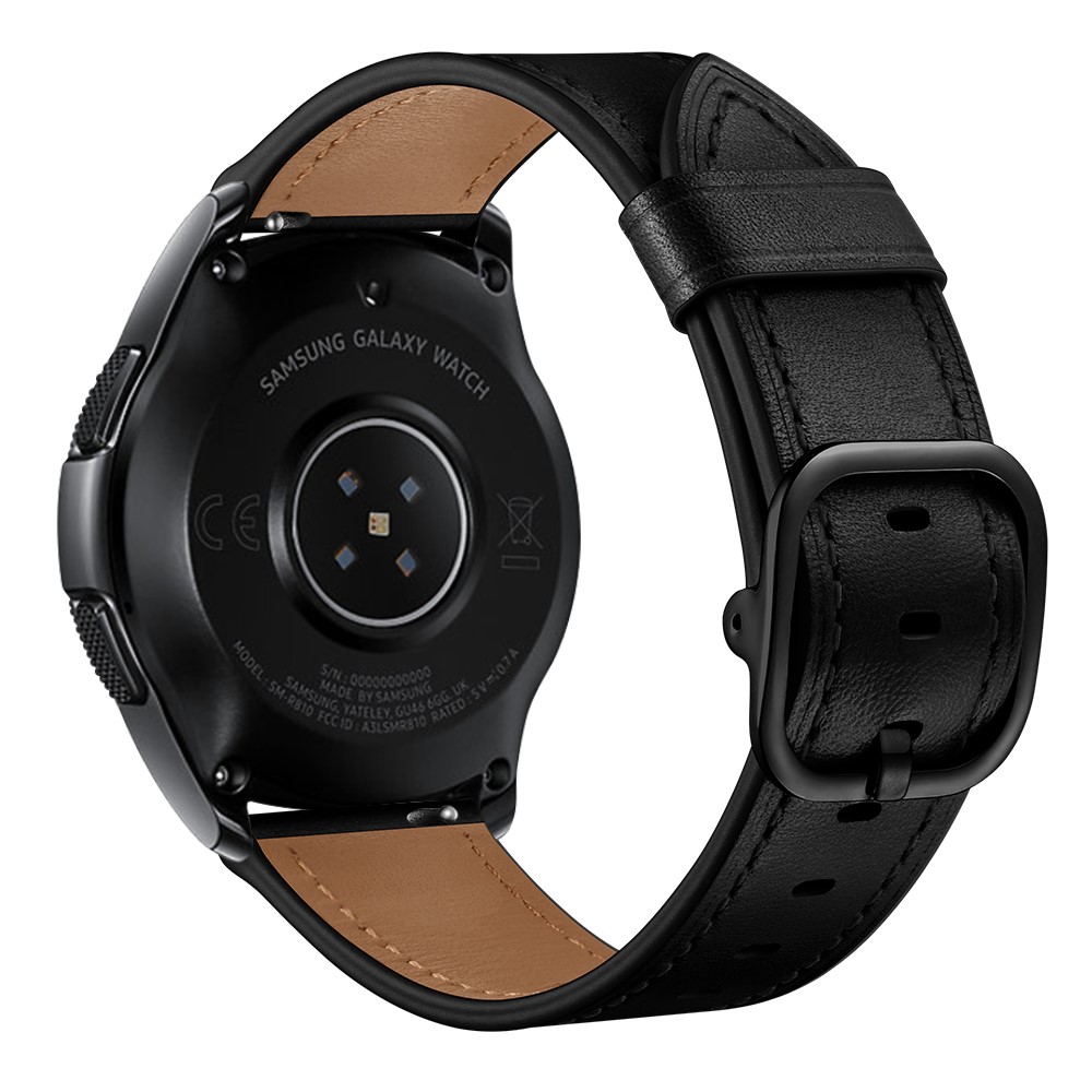 Cowhide Leather (DS Style) Watch Strap for Samsung Galaxy Watch 3 45/46mm - Black-5