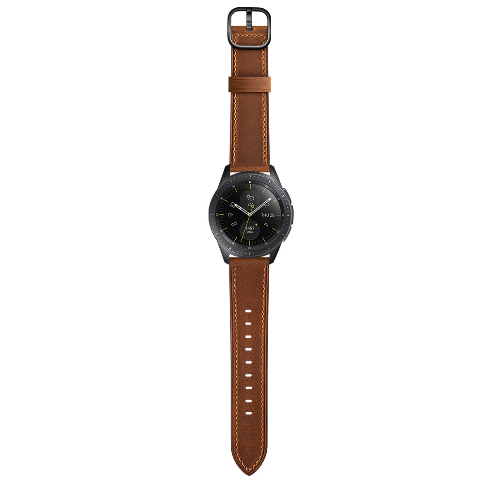22mm Cowhide Leather (DS Style) Watch Strap for Samsung Galaxy Watch3 45mm / Galaxy Watch 46mm - Coffee-4
