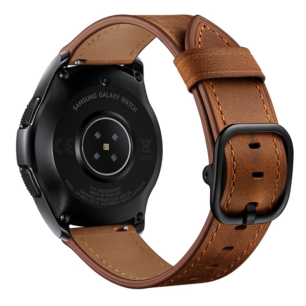 22mm Cowhide Leather (DS Style) Watch Strap for Samsung Galaxy Watch3 45mm / Galaxy Watch 46mm - Coffee-5