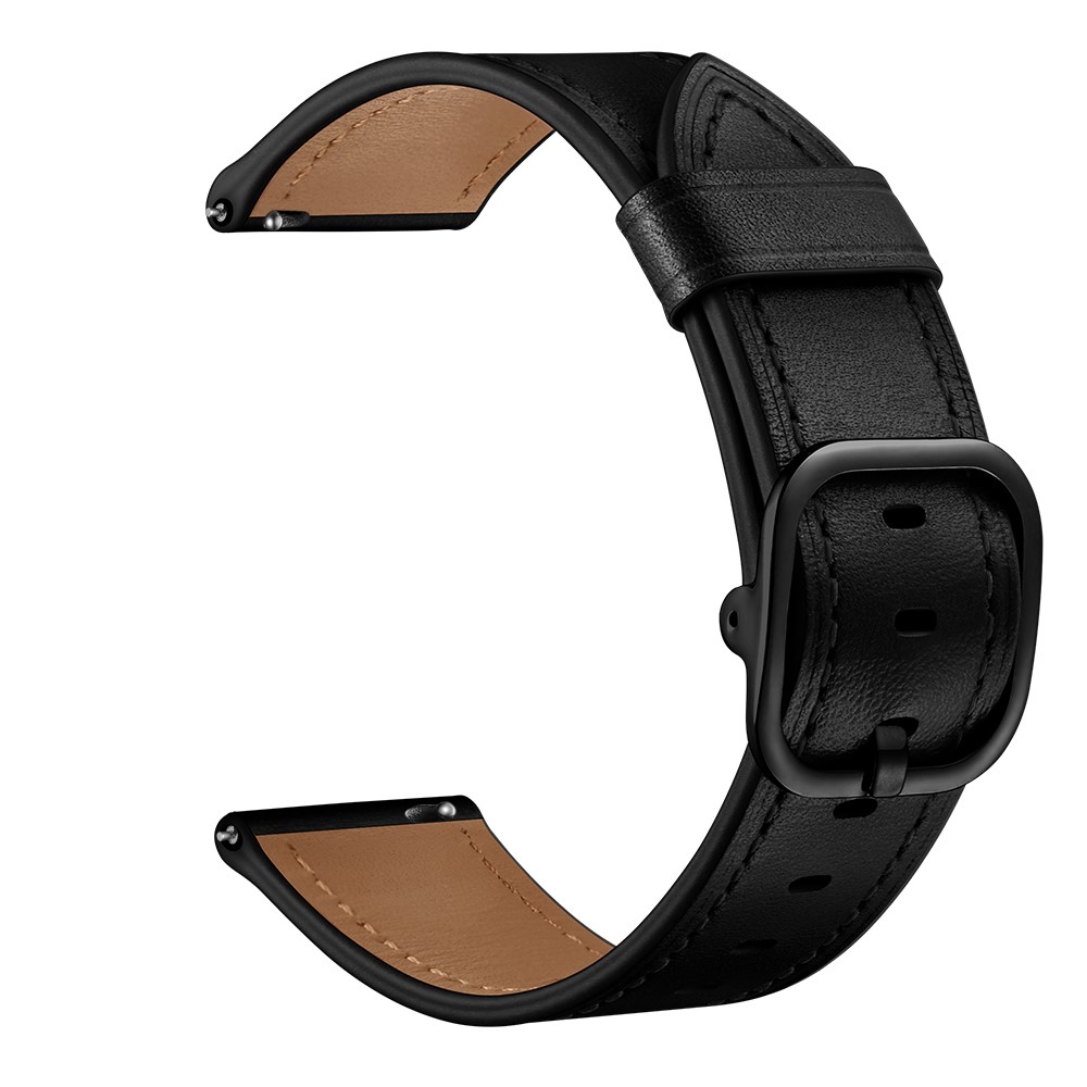 Cowhide Leather Watch Band (DS Style) for Huami Amazfit 1/2S - Black-1