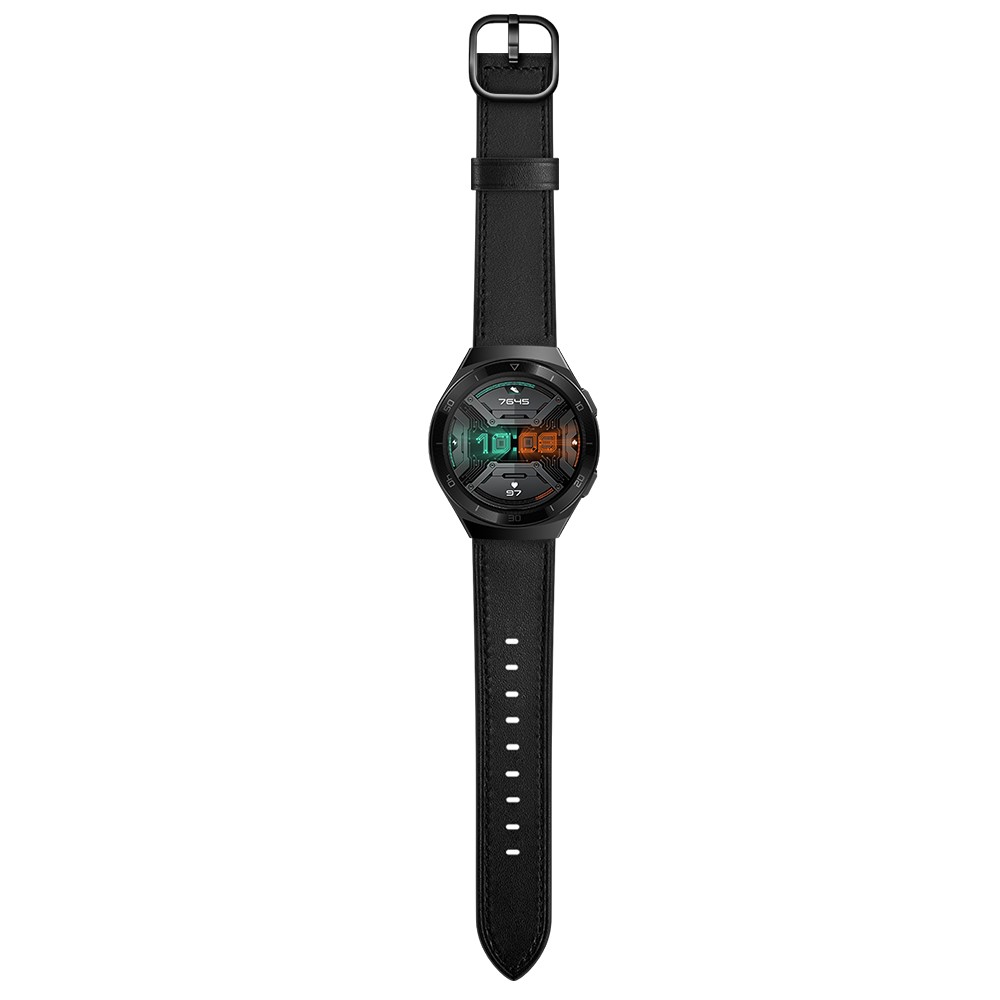 Cowhide Leather (DS Style) Watch Strap for Huawei Watch GT 2e - Black-4