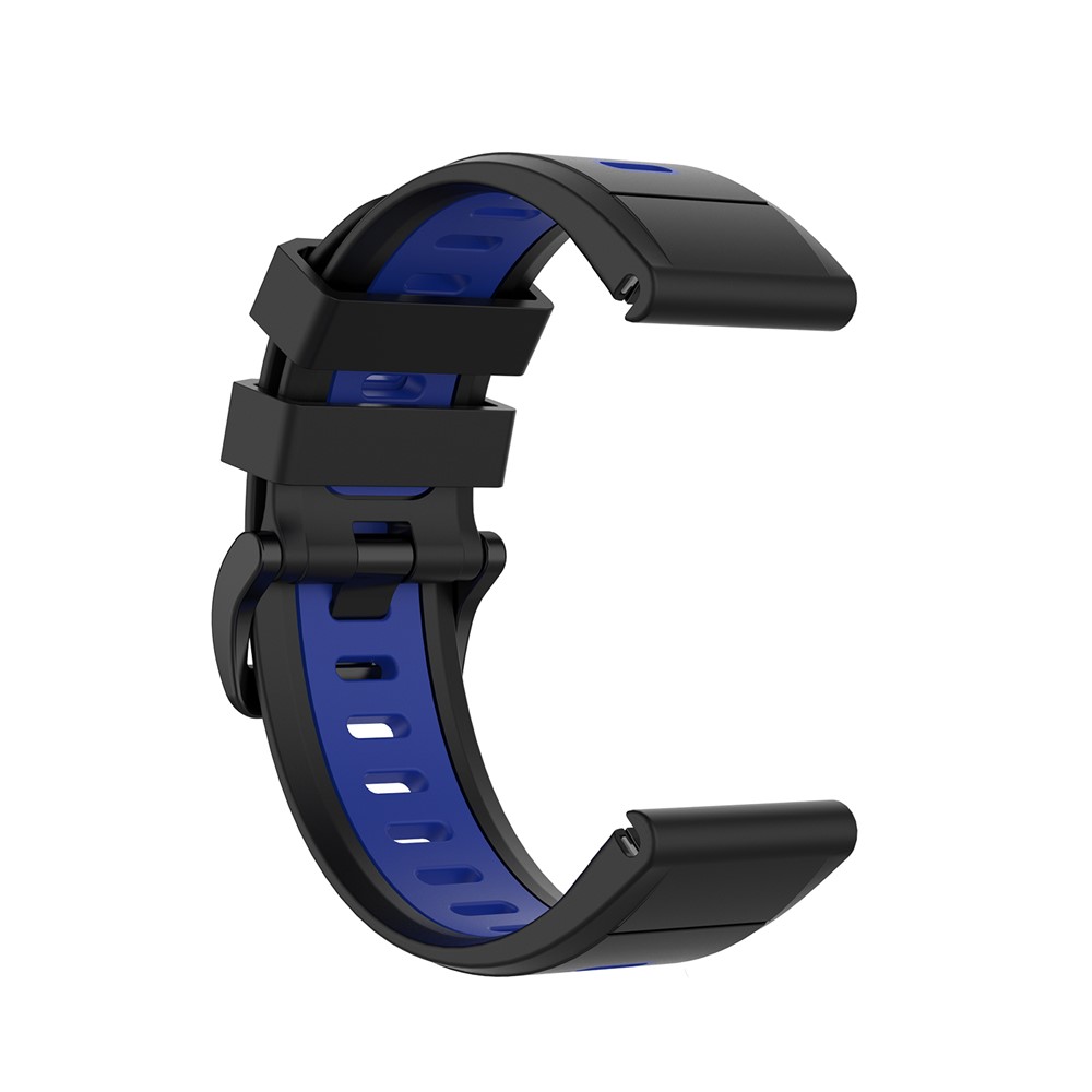 Bi-color Silicone Smart Watch Strap for Garmin Fenix 6X/Fenix 5X - Black/Blue-3