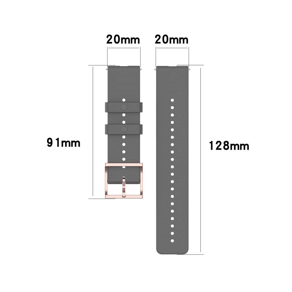 Dot Texture Silicone Watch Strap Replacement 20mm for Samsung Galaxy Watch3 41mm/Galaxy Watch Active3 - Grey-7