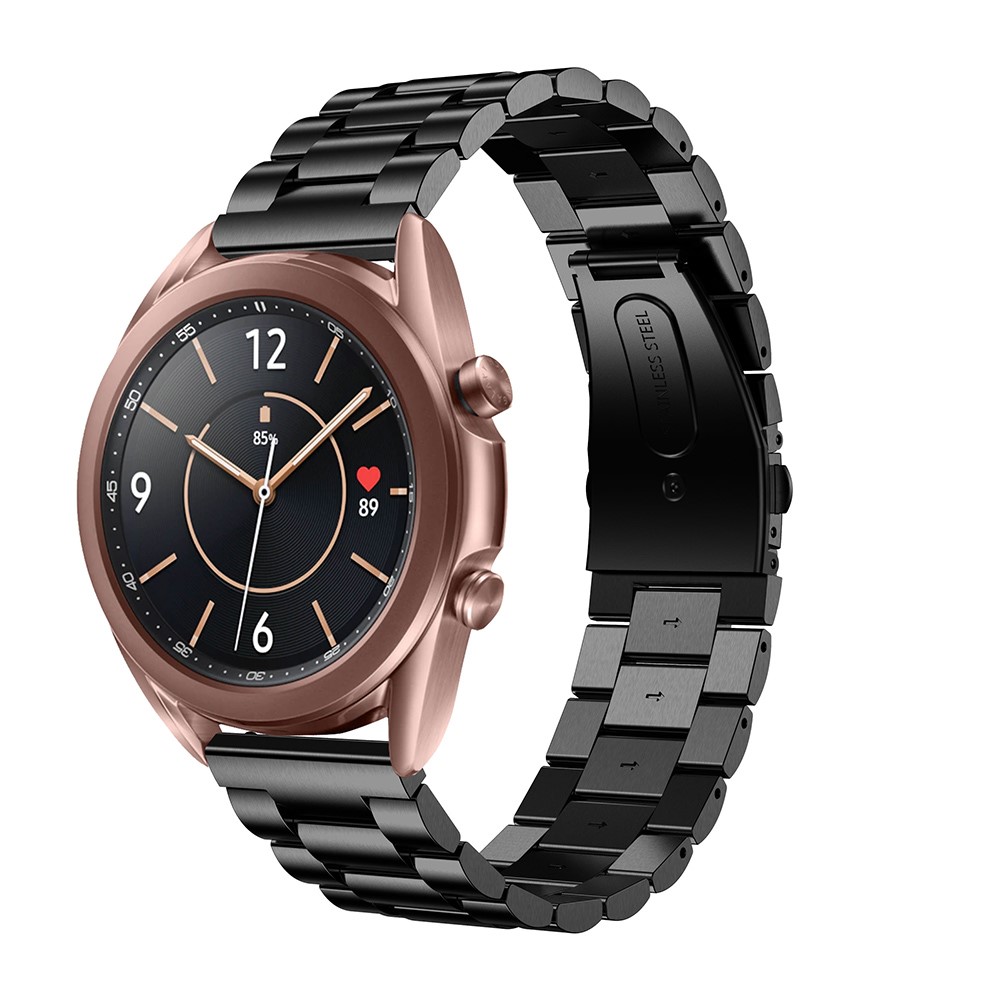 Para Samsung Galaxy Watch3 41mm Banda De Reloj Inteligente De Acero Inoxidable De 41 Mm Correa De Reemplazo De Tres Cuentas - Negro