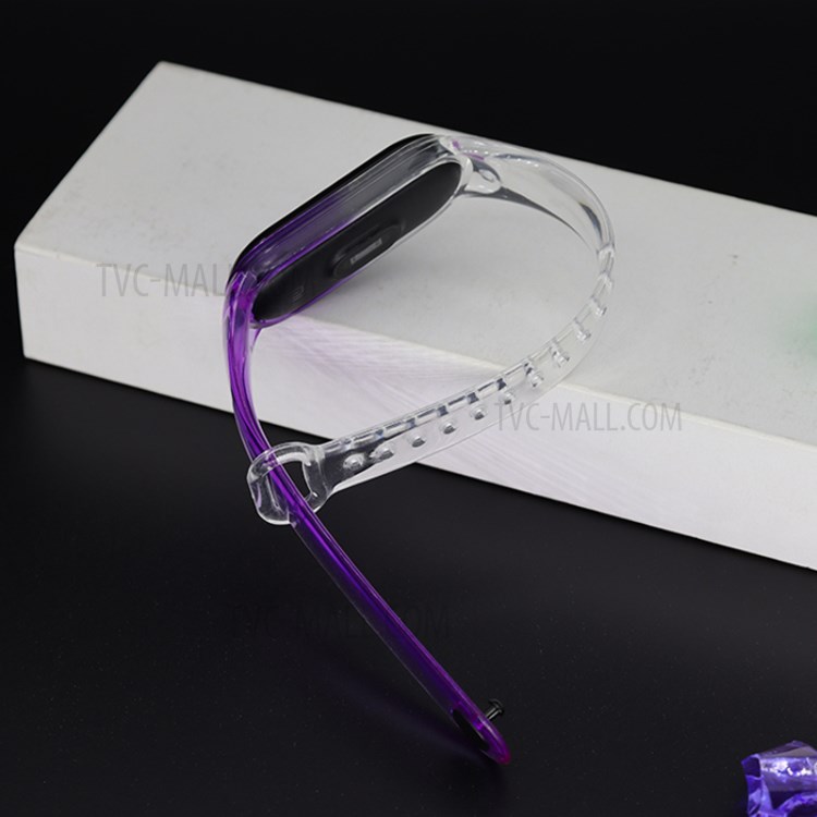 Clear Soft TPU Smart Watch Band Strap Replacement for Xiaomi Mi Band 5 - Purple-4
