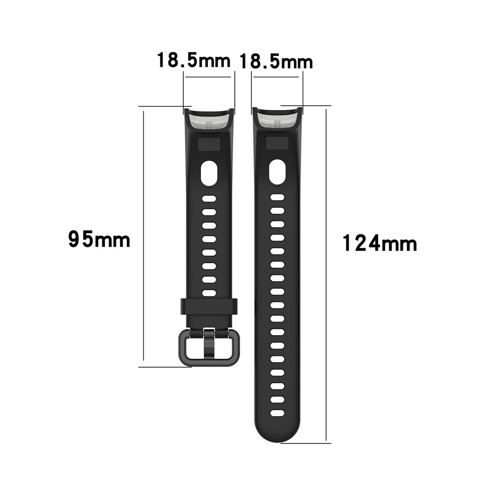 Silicone Smart Watch Strap with Metal Buckle for Huawei Honor 5i/Huawei Watch Band 4 - Black-6