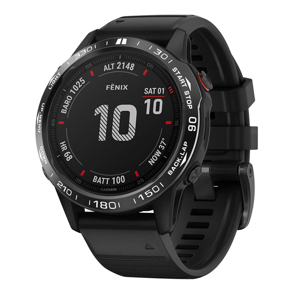 Указатель Кольцо Нержавеющая Сталь Безрель Кольцо (Стиль A) Для Garmin Fenix ​​6x - Чернить-4