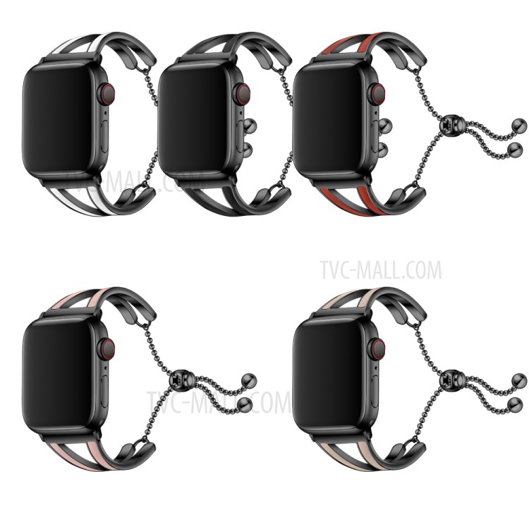 Dressy Jewelry Bangle Stainless Steel Watch Strap for Apple Watch Series 6 SE 5 4 44mm / Series 3 2 1 42mm - Black / White-10