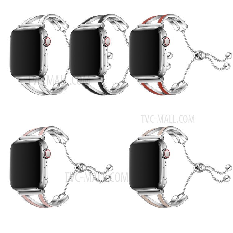 Dressy Jewelry Bangle Stainless Steel Watch Strap for Apple Watch Series 6 SE 5 4 44mm / Series 3 2 1 42mm - Black / White-11