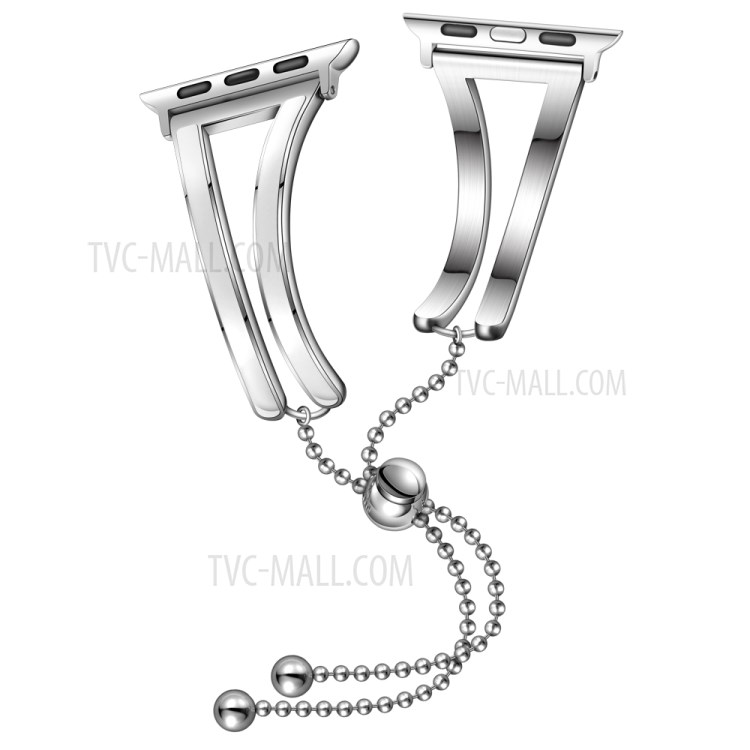 Edelstahl-Uhrenarmband Schmuck Armband Für Apple Watch Serie 6 SE 5 4 40mm / Serie 3 2 1 38 Mm - Silber- / Weiß-1