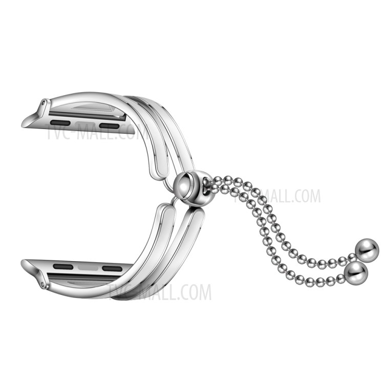 Edelstahl-Uhrenarmband Schmuck Armband Für Apple Watch Serie 6 SE 5 4 40mm / Serie 3 2 1 38 Mm - Silber- / Weiß-5