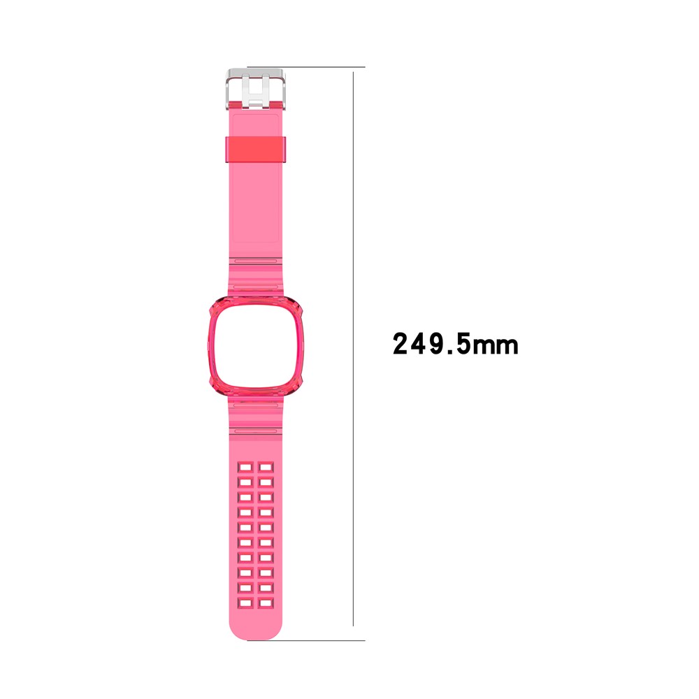 Transparent Silicone Smart Watch Strap Universal for Fitbit Versa 3/Sense - Transparent Black-10