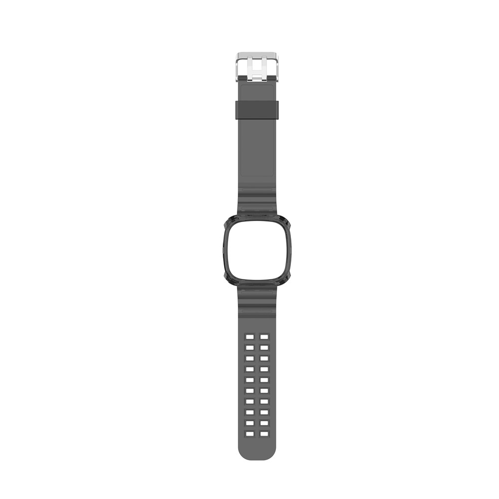 Transparent Silicone Smart Watch Strap Universal for Fitbit Versa 3/Sense - Transparent Black-5